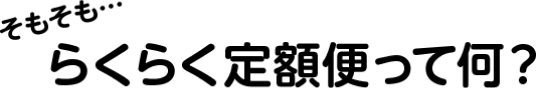 そもそも…らくらく定額便って何?
